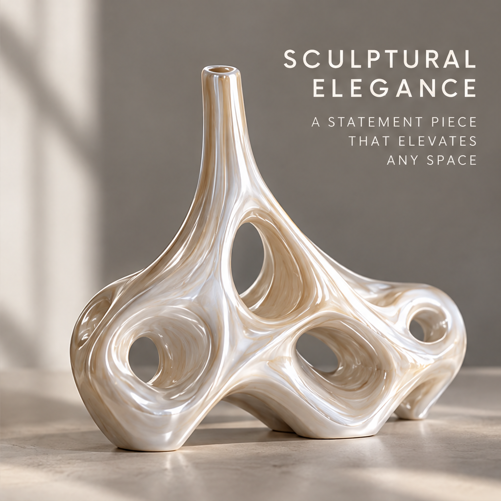 MARVOLM vase surface macro detail — Organic by Nature, fluid lines born from natural forms