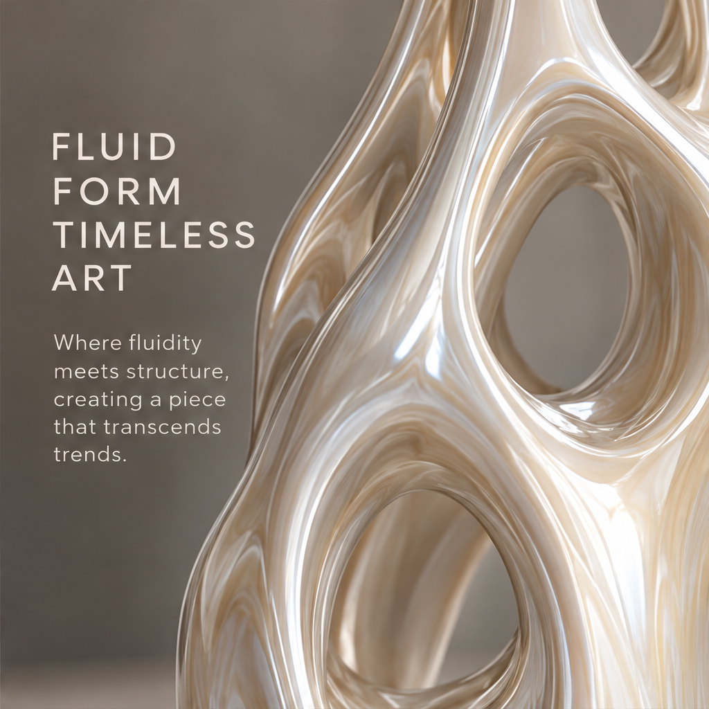 MARVOLM sculptural vase body close-up — Fluid Form Timeless Art, where fluidity meets structure creating a piece that transcends trends