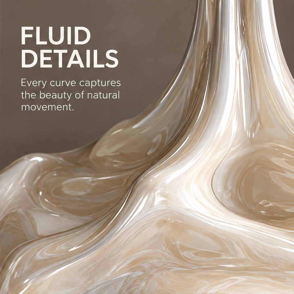 MARVOLM wide-cloud vase neck and base junction close-up — Fluid Details, every curve captures the beauty of natural movement, iridescent champagne pearl glaze surface detail