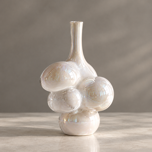 MARVOLM bubble-cluster vase surface close-up — Timeless Craftsmanship, meticulously crafted with luminous glaze and fluid form