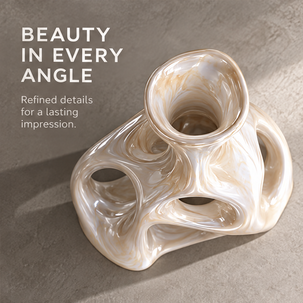 MARVOLM sculptural vase overhead detail — Beauty in Every Angle, refined details for a lasting impression