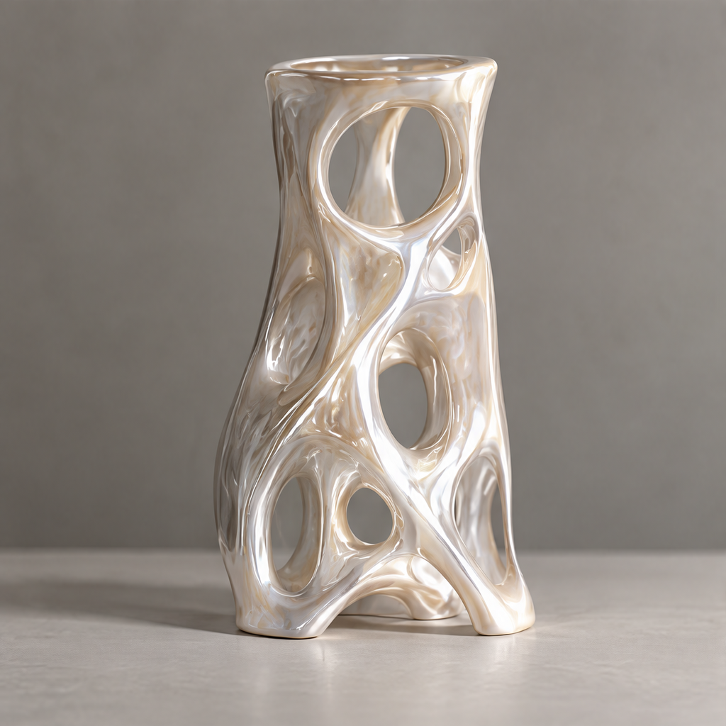 MARVOLM cylindrical vase top opening close-up — Sculpted by Nature, every curve tells a story of natural harmony