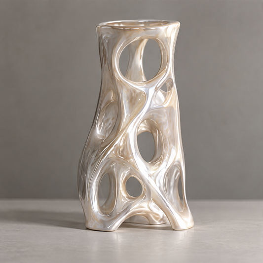 MARVOLM cylindrical vase top opening close-up — Sculpted by Nature, every curve tells a story of natural harmony